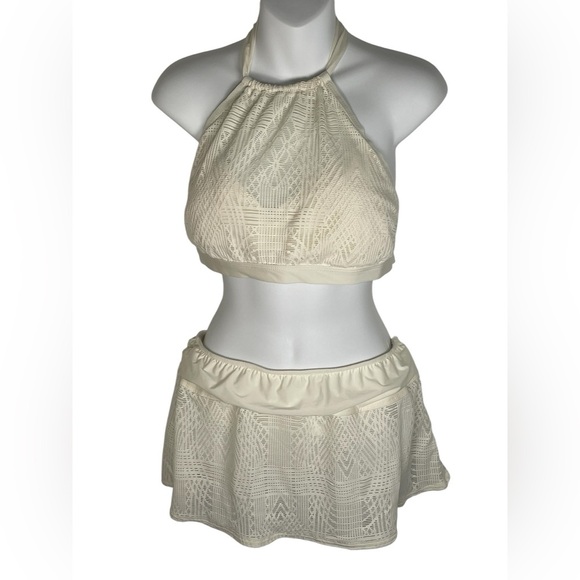 ANTONIO MELANI Cream Halter Bikini Set Large - Picture 1 of 9